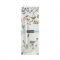 Heart Birds Long O-Wire Binding Notebook with pen