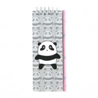 熊猫长条线圈笔记本连铅笔