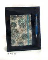 Blue Flower Fabric Cover Diary