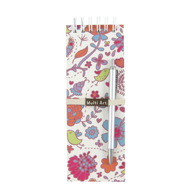 Colorful Birds Long O-Wire Binding Notebook with Pen
