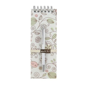Pink Birds Long O-Wire Binding Notebook with pen